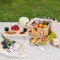 Picnic Basket for 2, Handmade Wicker Picnic Set with Folding Table and Waterproof Blanket, Large Insulated Picnic Basket with Wine Bag & Cutlery Kit for Picnic, Camping, Holidays (Cherry)